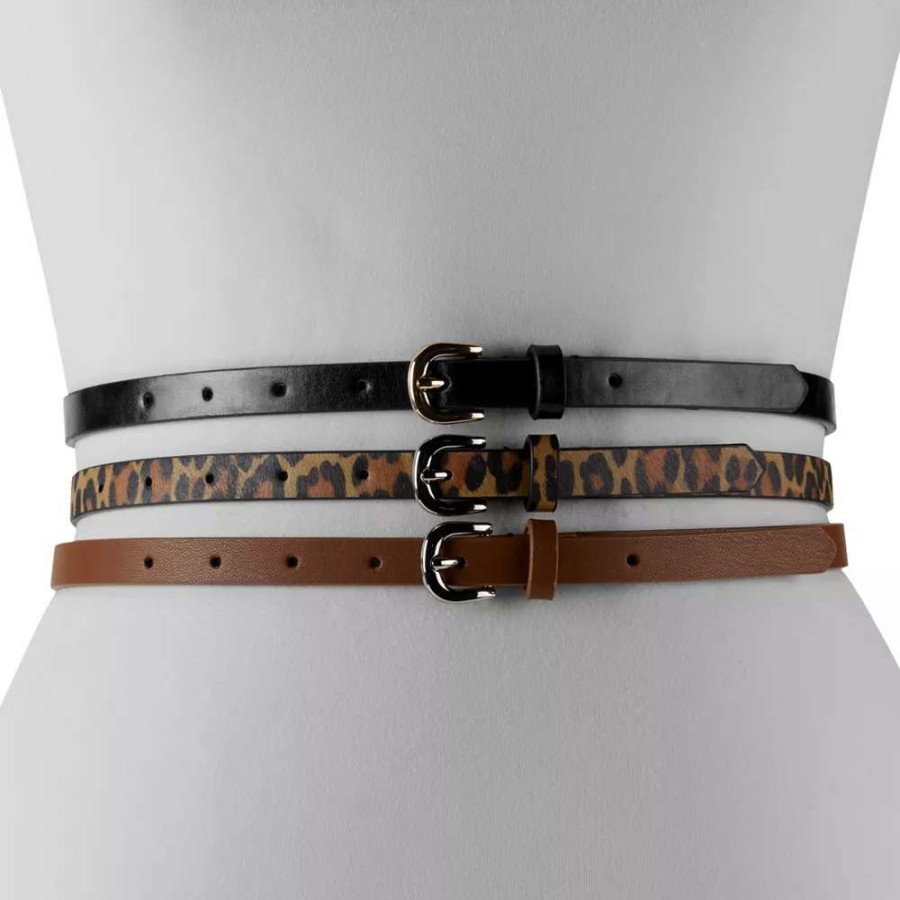 Accessories * | Women'S Nine West 3 For 1 Belt Set