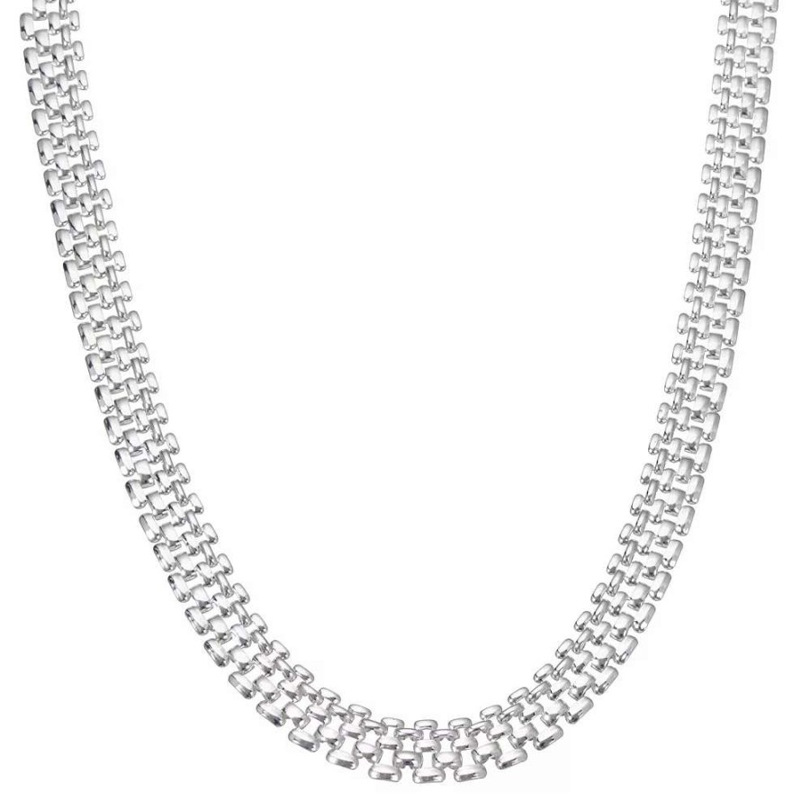 Jewelry * | Nine West Silver Tone Metal Chain Collar Necklace