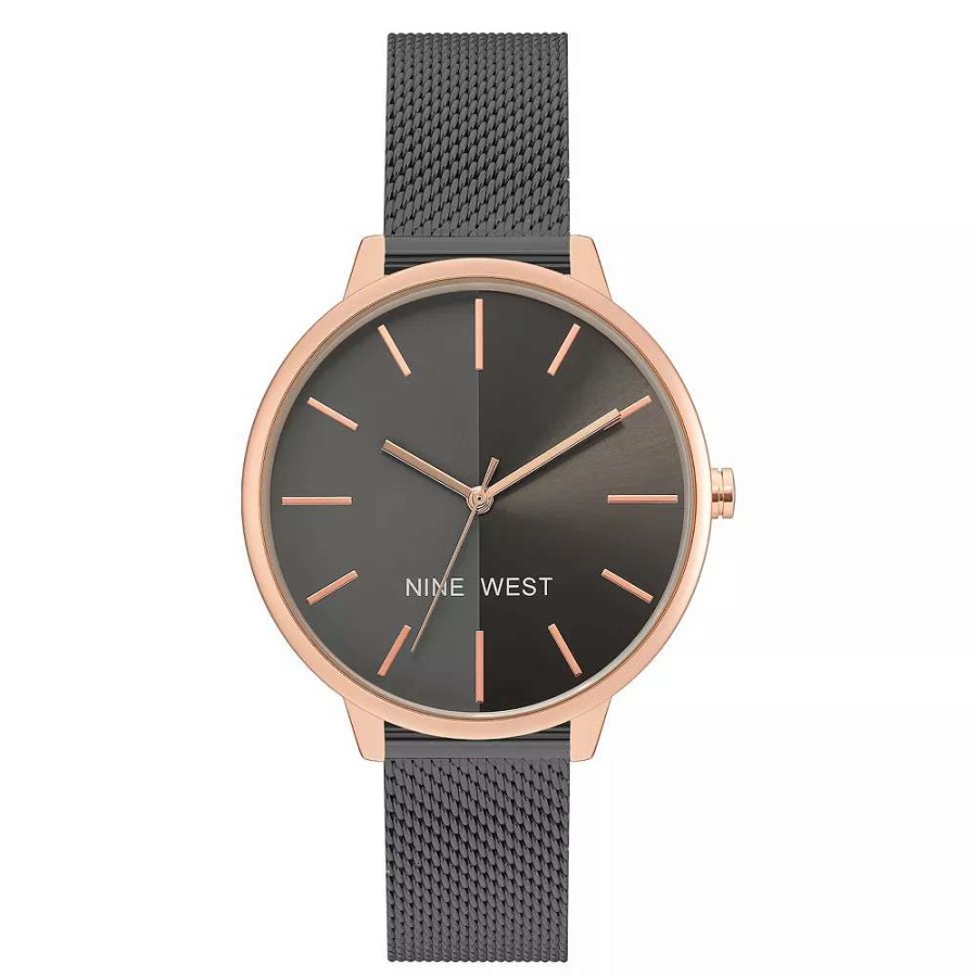 Watches * | Nine West Women'S Two Tone Mesh Watch