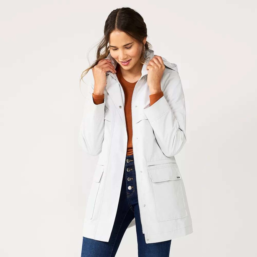 Clothing * | Women'S Nine West Mac Hooded Raincoat