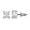 Jewelry * | Nine West Cubic Zirconia Stud Earrings Silver Tone