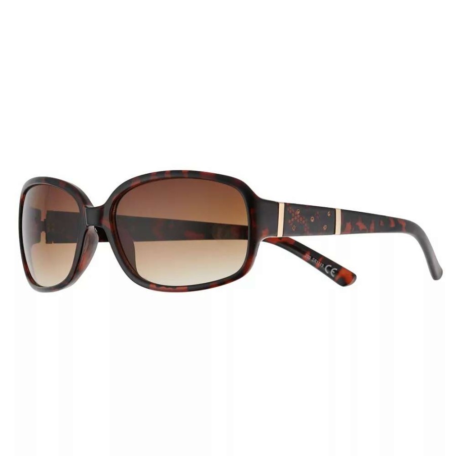 Accessories * | Women'S Nine West 58Mm Tortoise Rectangle Gradient Sunglasses