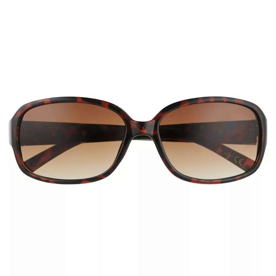 Accessories * | Women'S Nine West 58Mm Tortoise Rectangle Gradient Sunglasses