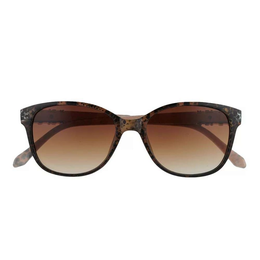 Accessories * | Women'S Nine West 52Mm Snake Skin Print Cat Eye Jewelry Temple Sunglasses