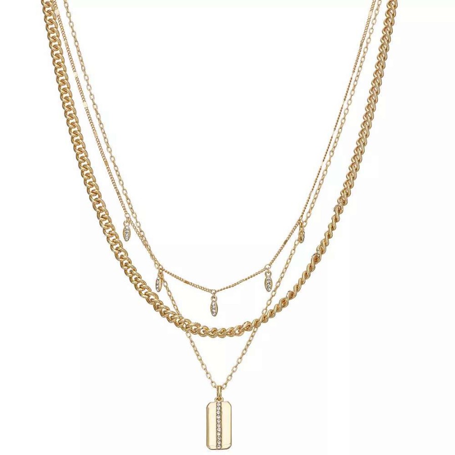 Jewelry * | Nine West Gold Tone Chain Layered Necklace