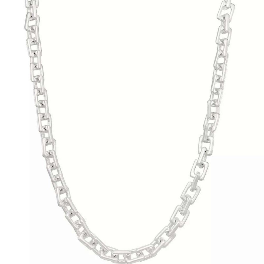 Jewelry * | Nine West Silver Tone Link Chain Collar Necklace