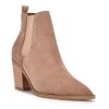 Shoes * | Nine West Wyllis Women'S Suede Ankle Boots Light Natural Suede