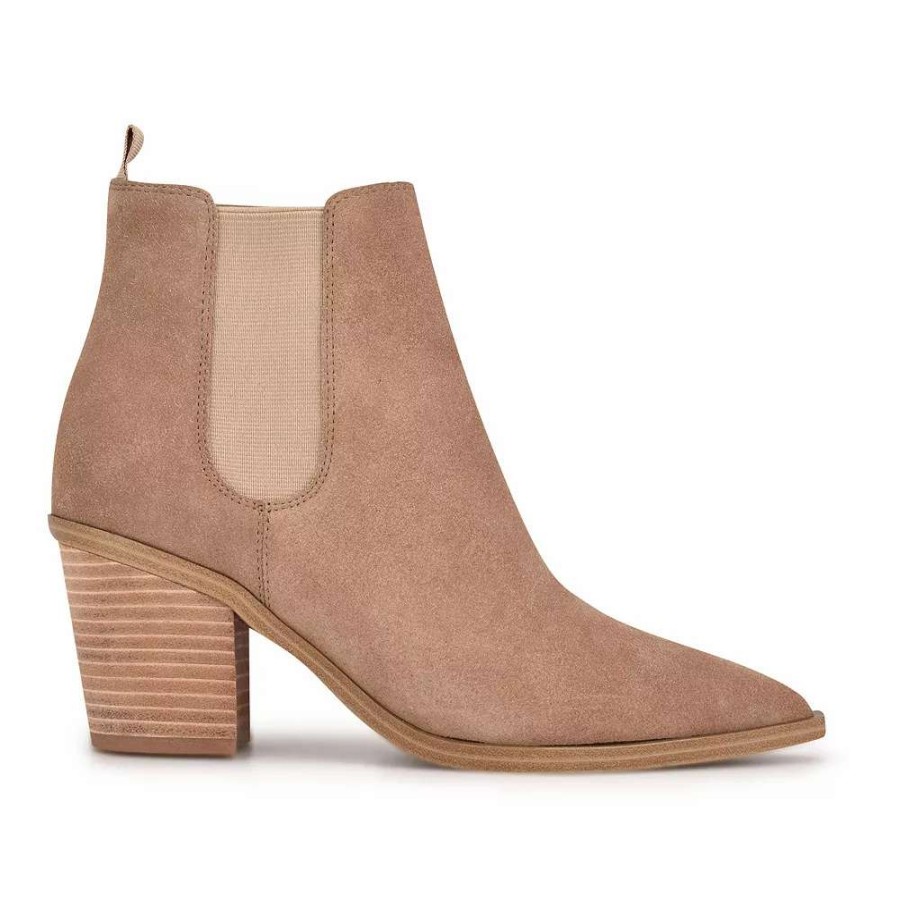 Shoes * | Nine West Wyllis Women'S Suede Ankle Boots Light Natural Suede