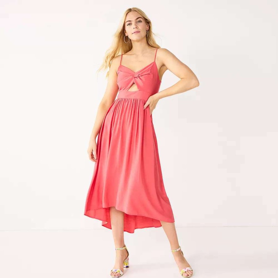 Clothing * | Women'S Nine West Twist-Front High-Low Midi Dress