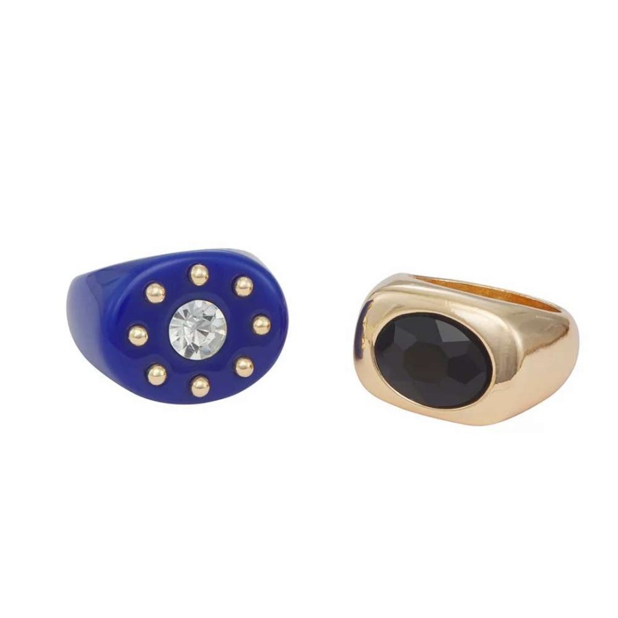 Jewelry * | Nine West Gold Tone Gem Ring Set