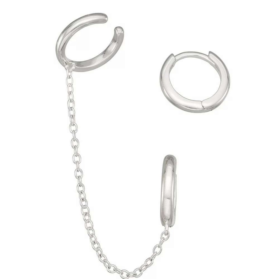 Jewelry * | Nine West Silver Tone Mismatched Ear Cuff