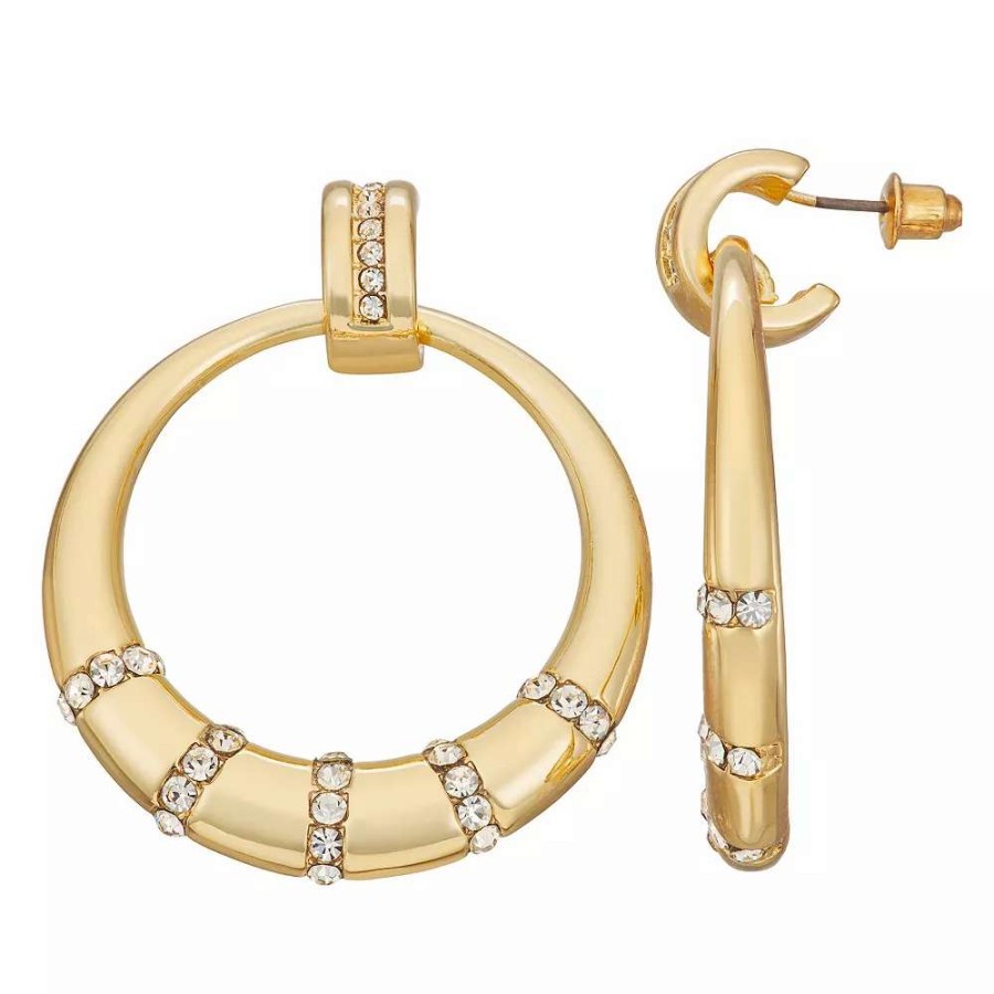 Jewelry * | Nine West Gold Tone Hoop Earrings