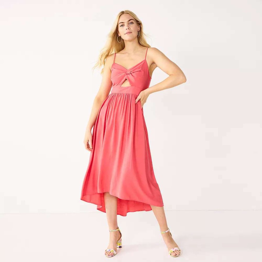 Clothing * | Women'S Nine West Twist Front High-Low Midi Dress