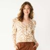 Clothing * | Women'S Nine West Puff Sleeve Cardigan