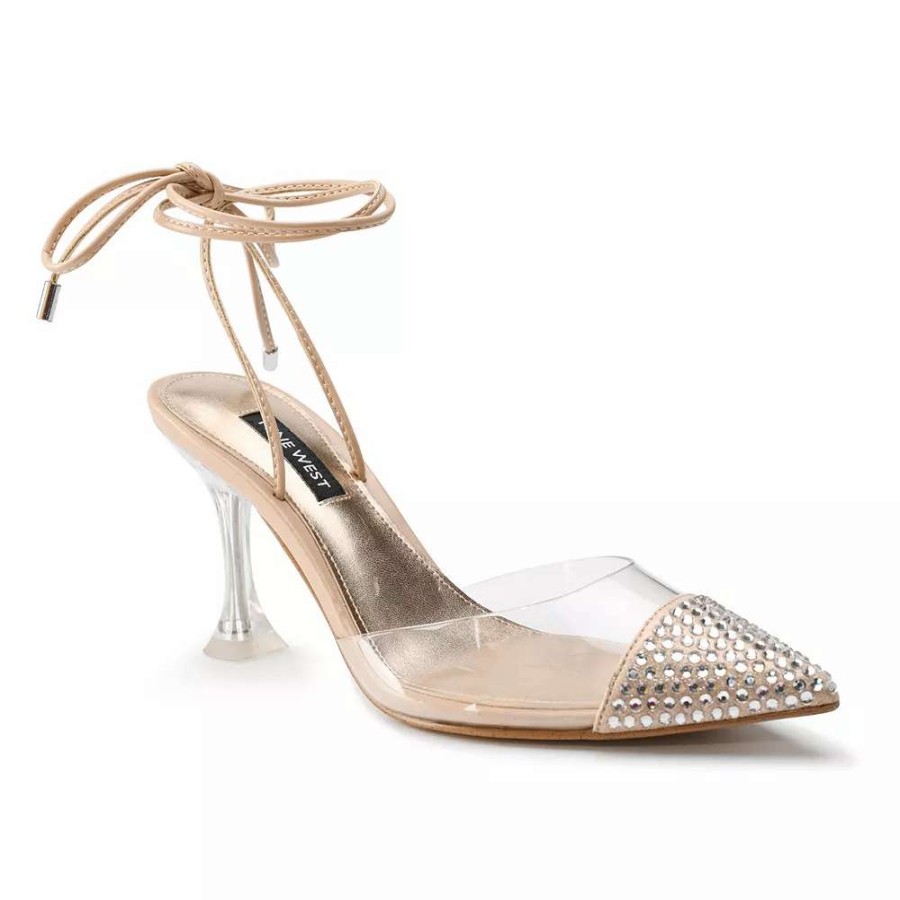 Shoes * | Nine West Haina Women'S Ankle Wrap Rhinestone High Heels