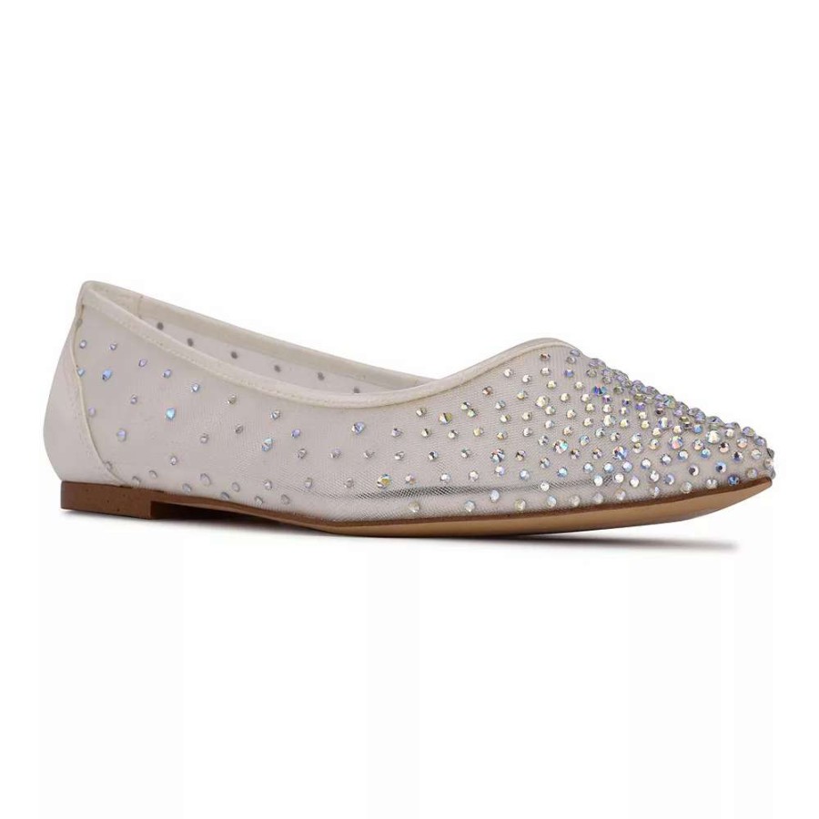 Shoes * | Nine West Bridal Boost Women'S Rhinestone Flats