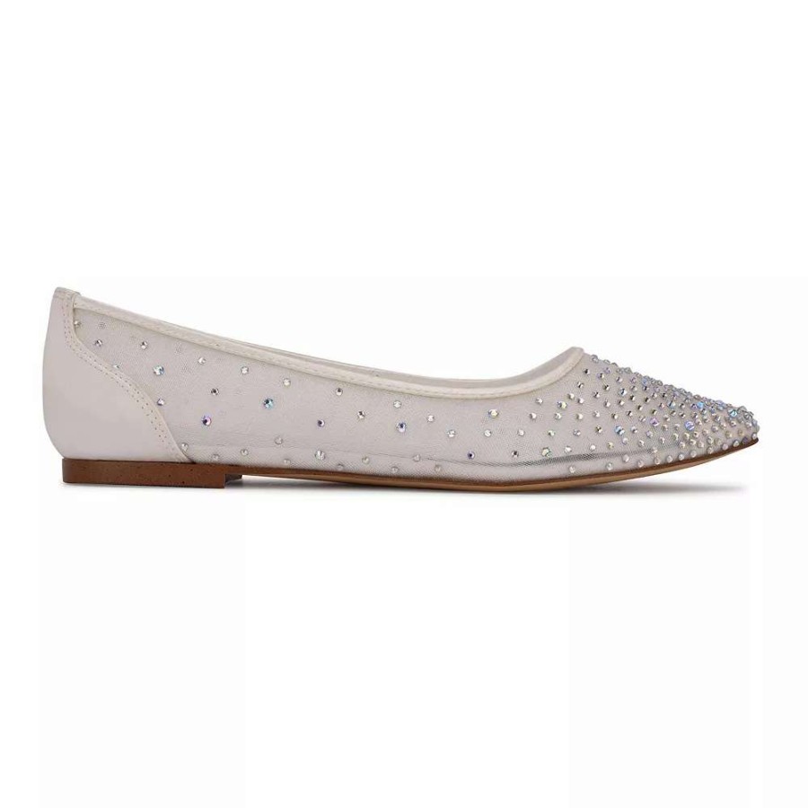 Shoes * | Nine West Bridal Boost Women'S Rhinestone Flats