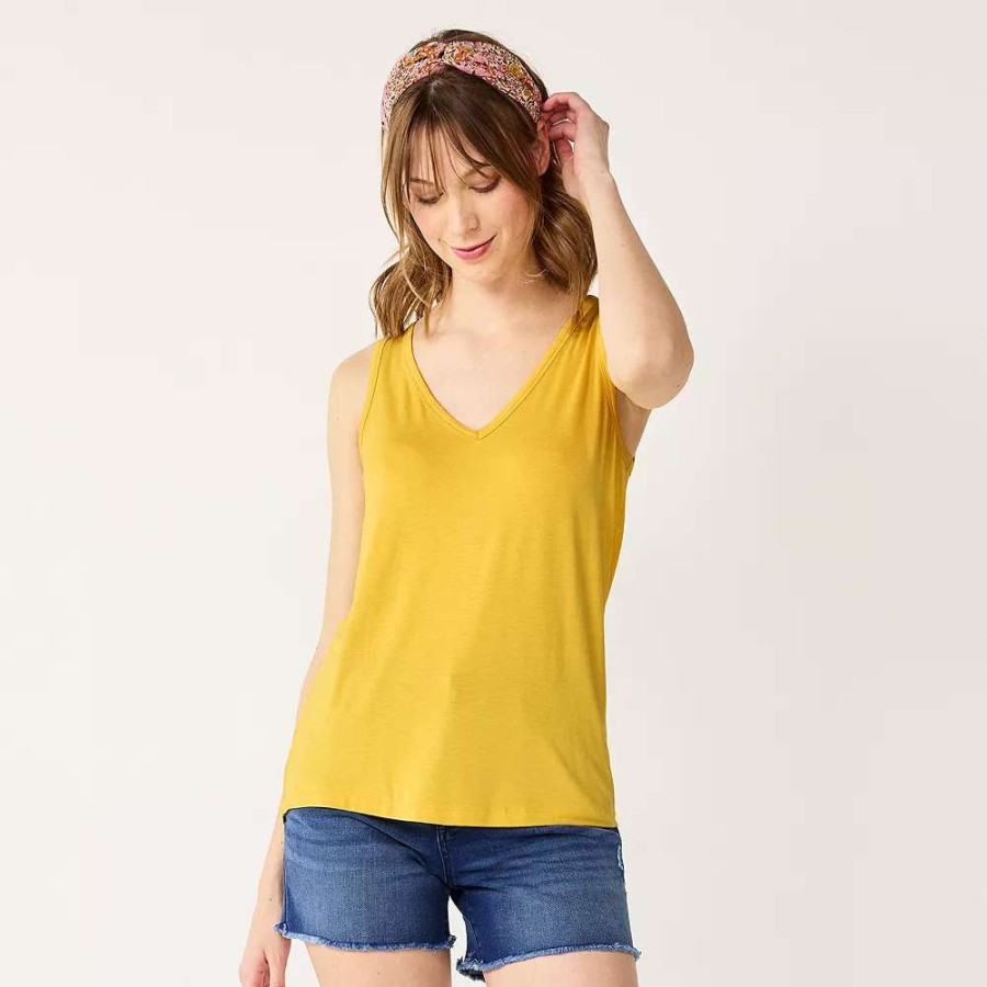 Clothing * | Petite Nine West Essential V-Neck Easy Tank