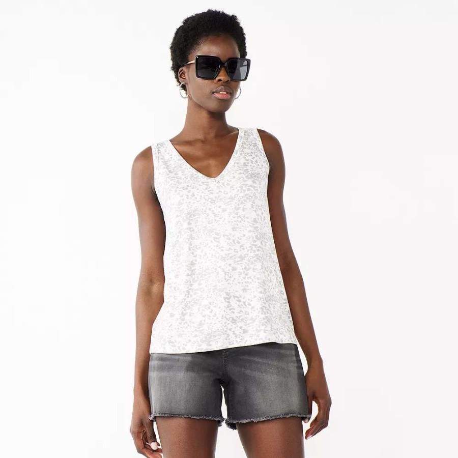 Clothing * | Petite Nine West Essential V-Neck Easy Tank