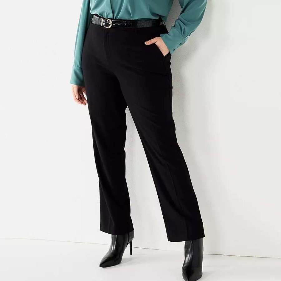 Clothing * | Plus Size Nine West Magic Waist Barely Bootcut Pants