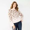 Clothing * | Women'S Nine West Patterned Crewneck Sweater