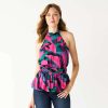 Clothing * | Women'S Nine West Sleeveless Pleated Peplum Top