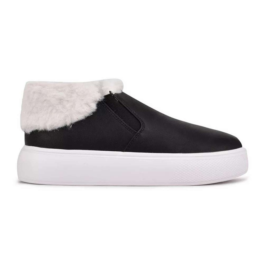 Shoes * | Nine West Klines Women'S Faux-Fur Sneakers Black