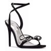 Shoes * | Nine West Marry Women'S Dress Sandals Black Satin