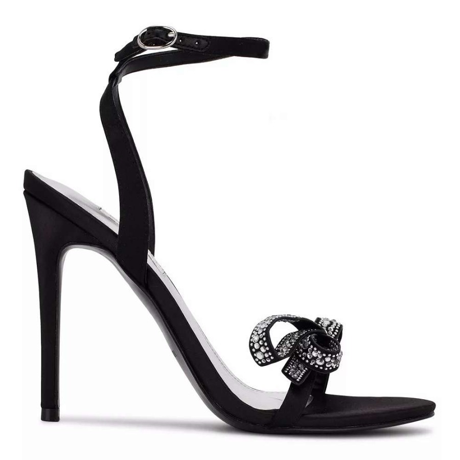 Shoes * | Nine West Marry Women'S Dress Sandals Black Satin