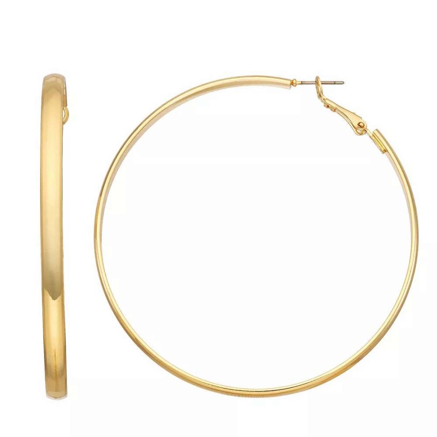 Jewelry * | Nine West Gold Tone Hoop Earrings