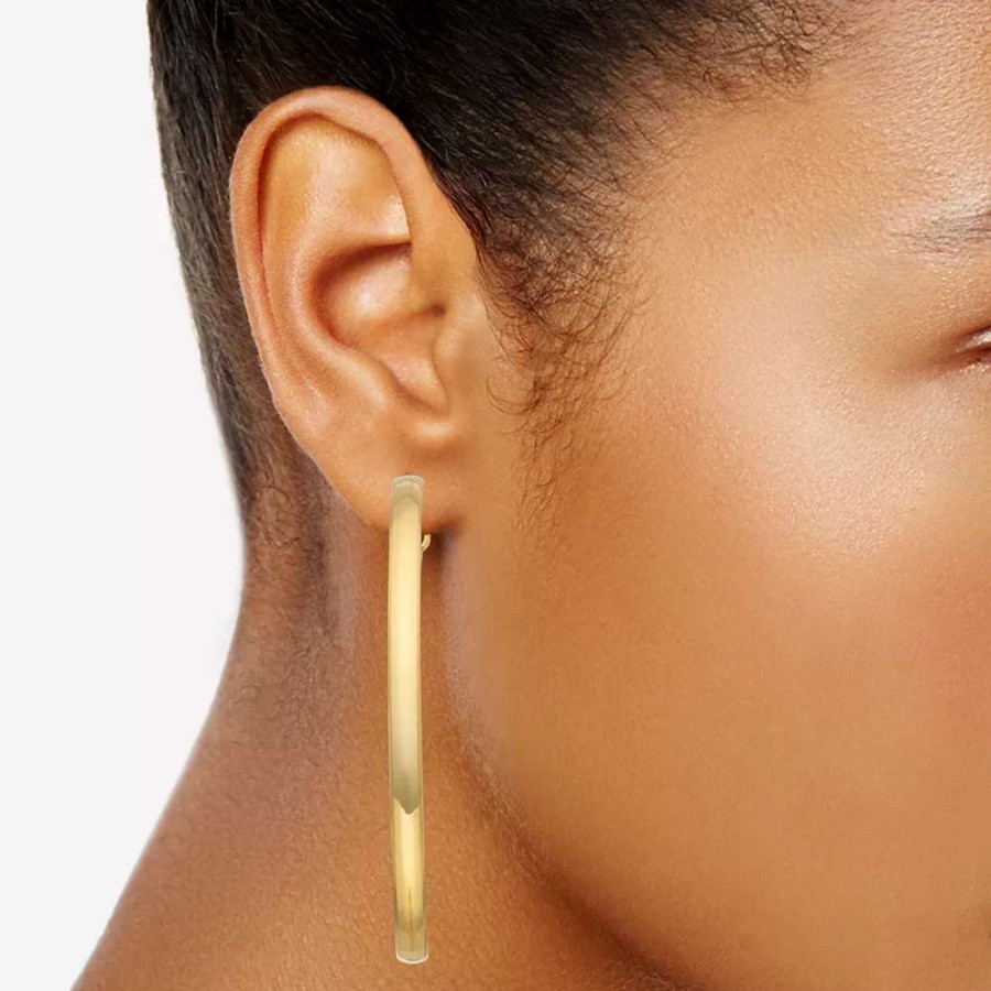 Jewelry * | Nine West Gold Tone Hoop Earrings