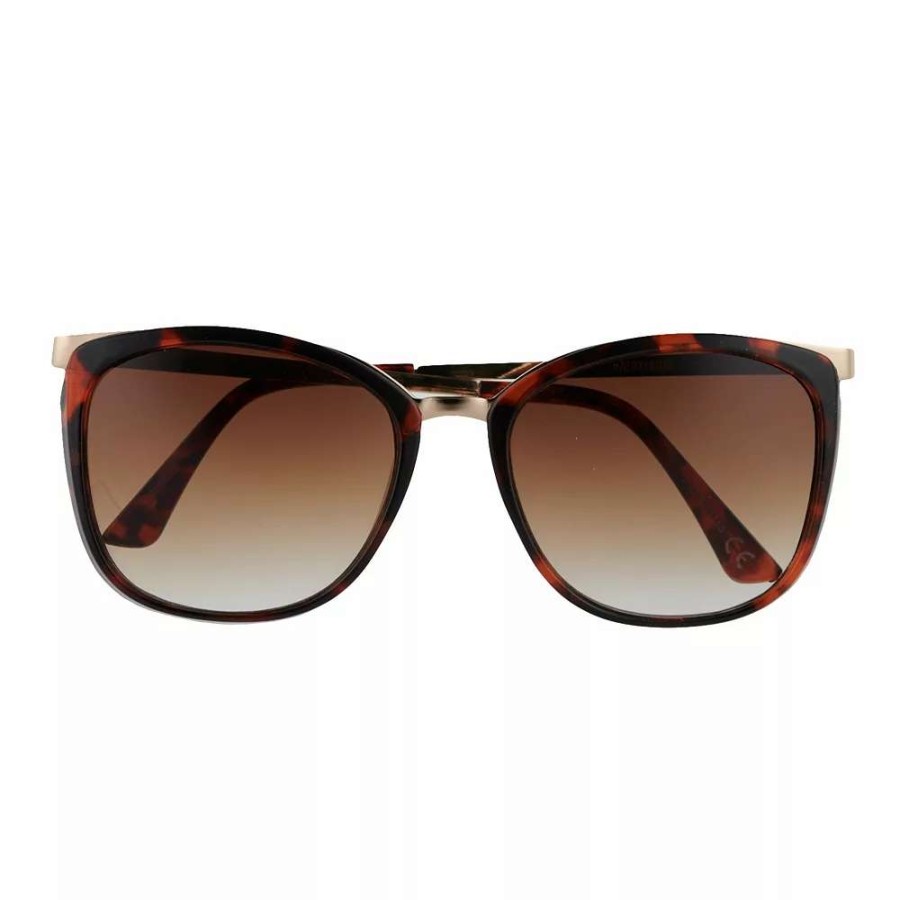 Accessories * | Women'S Nine West 56Mm Butterfly Square Metal Temple Sunglasses