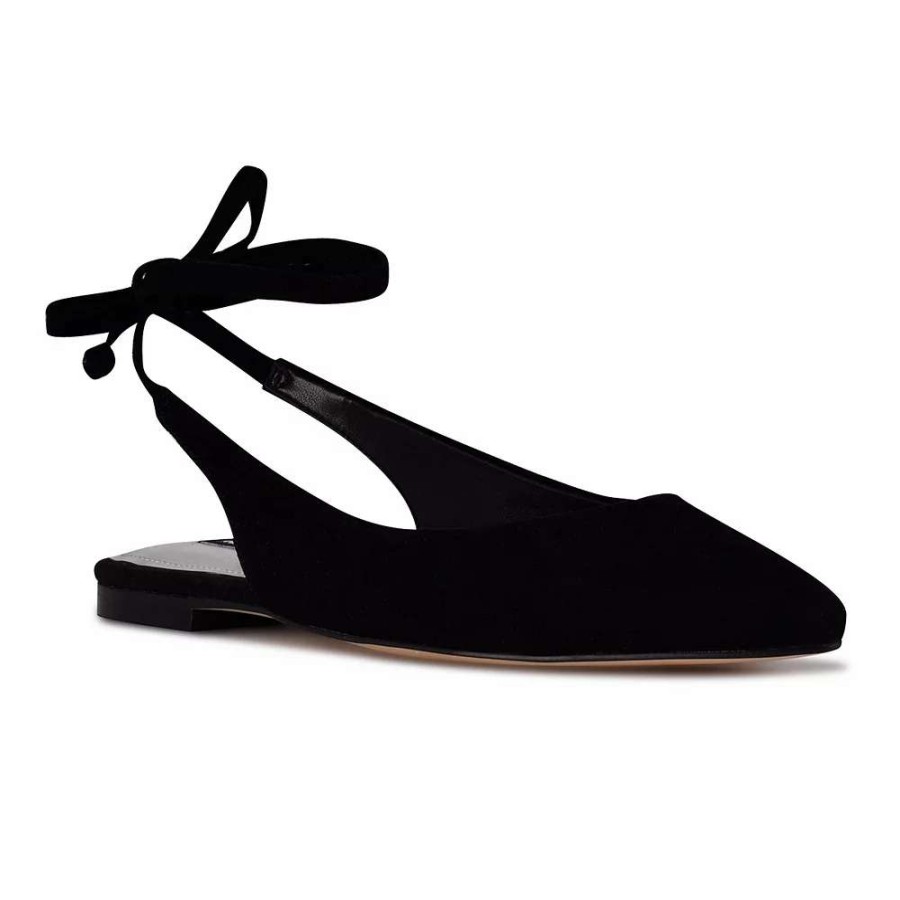 Shoes * | Nine West Bop Women'S Suede Flats Black Suede