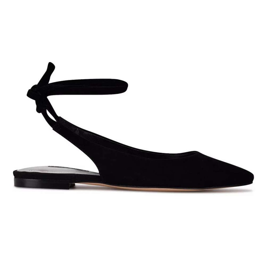 Shoes * | Nine West Bop Women'S Suede Flats Black Suede