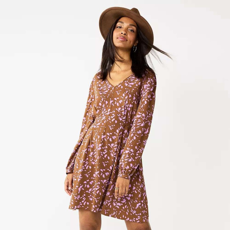 Clothing * | Women'S Nine West Knot-Back Long Sleeve Dress