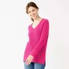 Clothing * | Women'S Nine West Stitch Front V-Neck Sweater