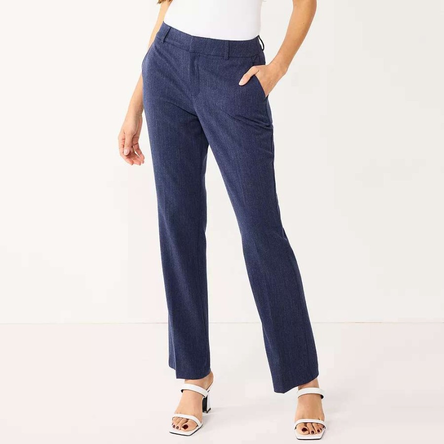 Clothing * | Women'S Nine West Curvy Magic Waist Barely Bootcut Dress Pants