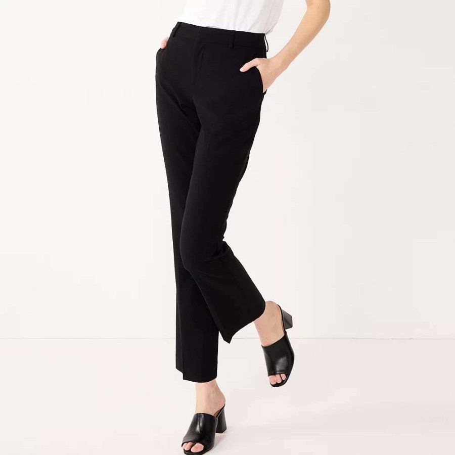 Clothing * | Women'S Nine West Curvy Magic Waist Barely Bootcut Dress Pants