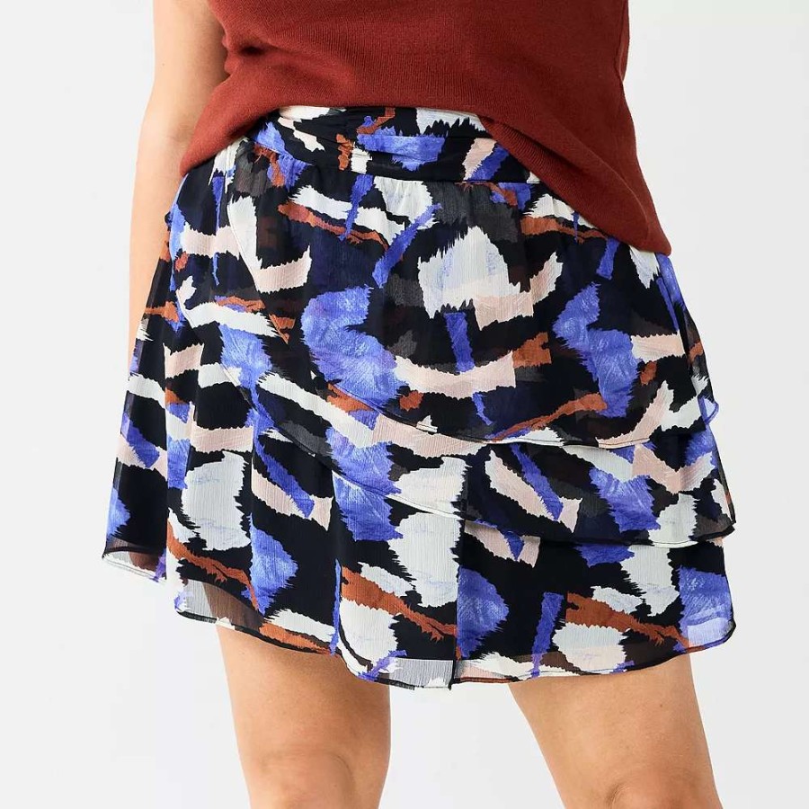 Clothing * | Plus Size Nine West Easy Ruffle Skirt