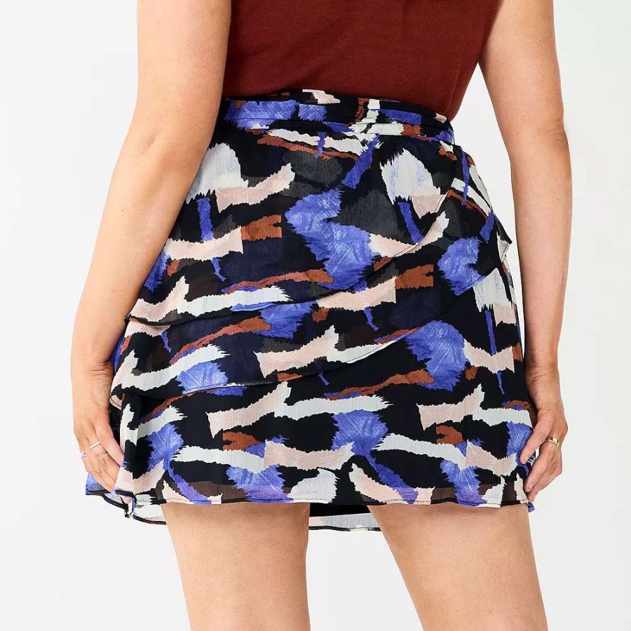 Clothing * | Plus Size Nine West Easy Ruffle Skirt