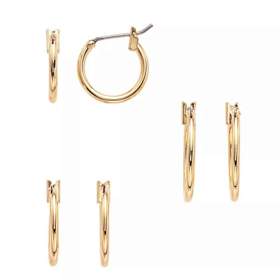 Jewelry * | Nine West Small Hoop Earrings Trio Set