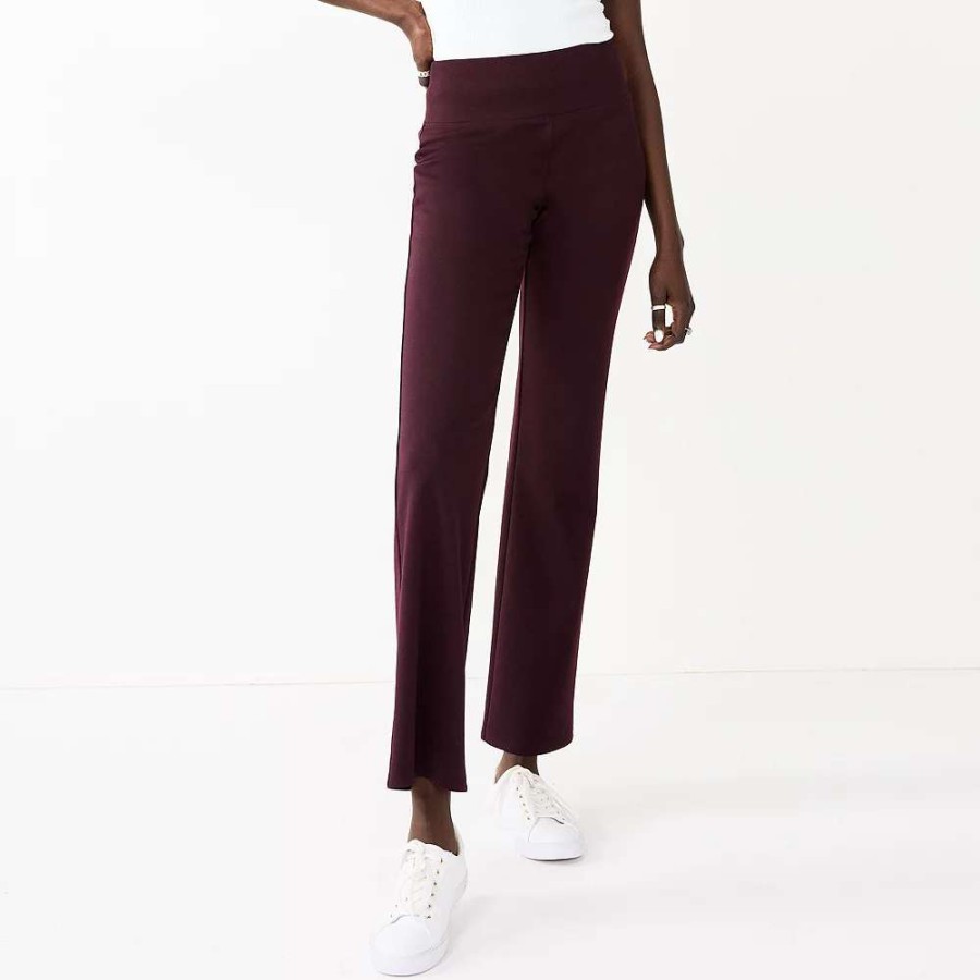 Clothing * | Petite Nine West Mid Rise Tummy Control Ponte Bootcut Pants