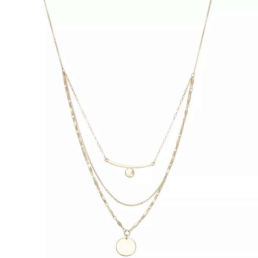 Jewelry * | Nine West Multi-Row Circle Pendant Necklace