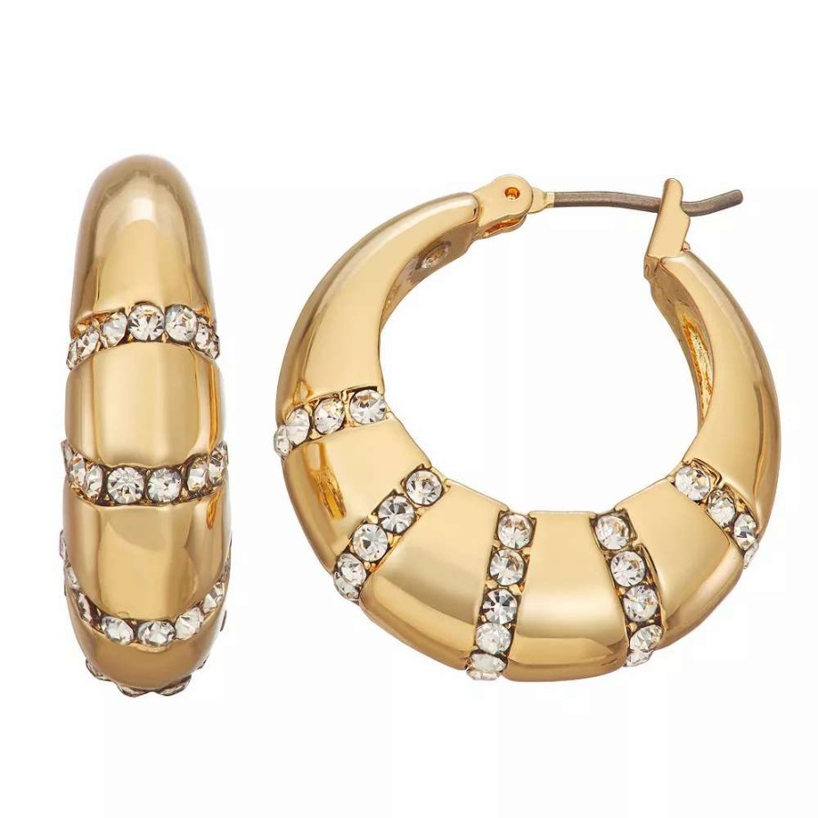 Jewelry * | Nine West Gold Tone Hoop Earrings