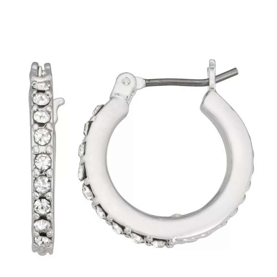 Jewelry * | Nine West Simulated Crystal Mini Hoop Earrings