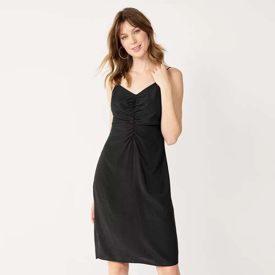 Clothing * | Women'S Nine West Strappy Ruched Midi Dress