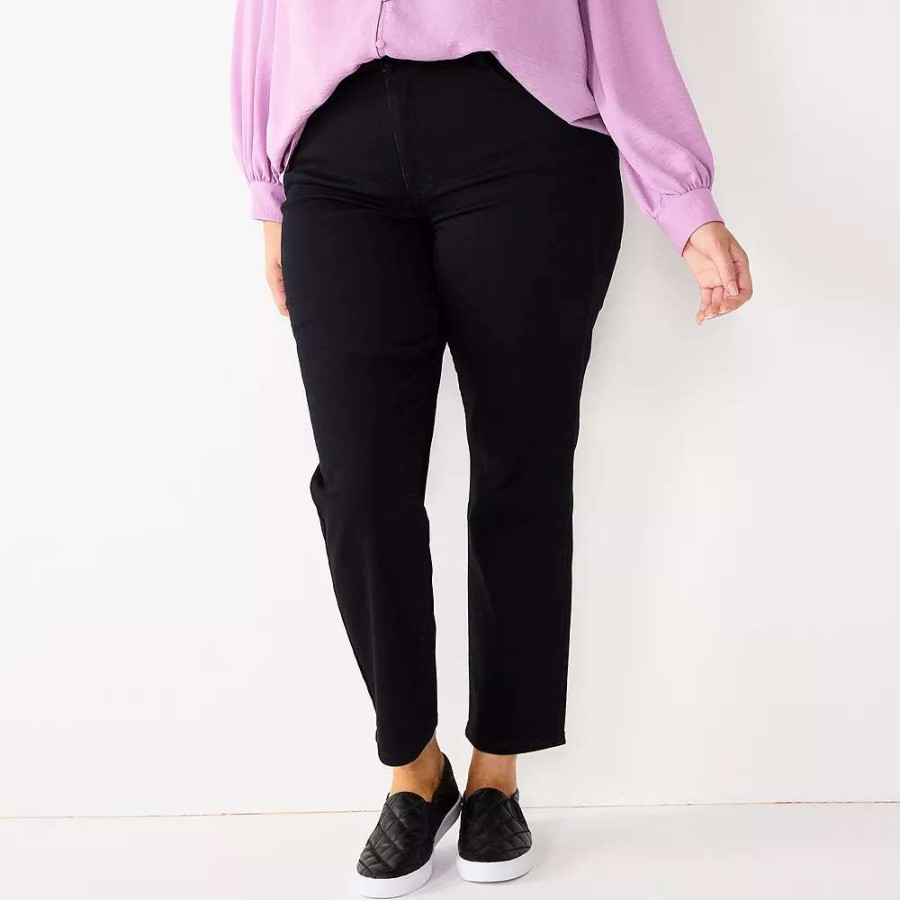 Clothing * | Plus Size Nine West Slimming Straight-Leg Jeans