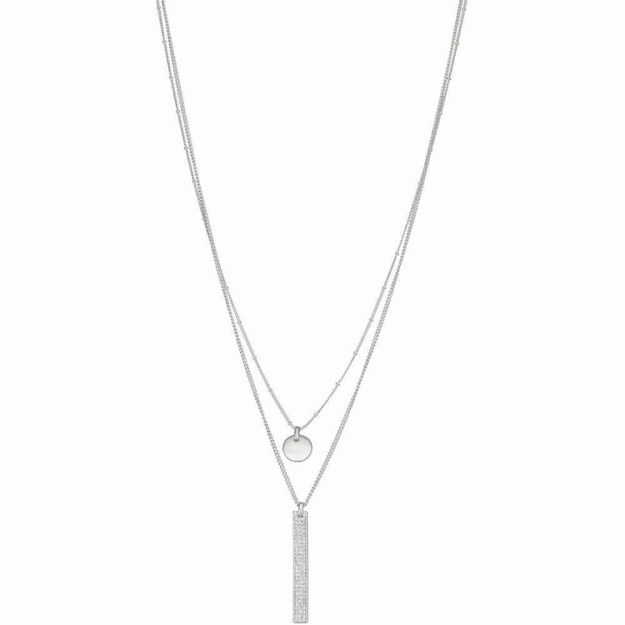 Jewelry * | Nine West 2 Row Bar Pendant Necklace