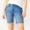 Clothing * | Petite Nine West Slimming Bermuda Jean Shorts