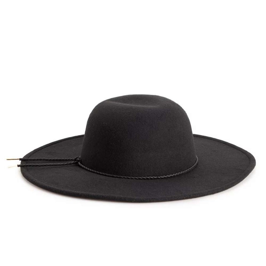 Accessories * | Women'S Nine West Vegan Leather Braid Floppy Hat